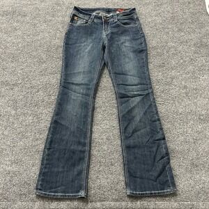 Red Label London Jeans Womens Size28 Blue Lilly BootcutEmbroidered Stretch Denim